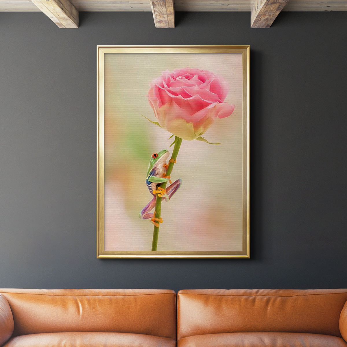 Hanging On II - Modern Framed Canvas Print