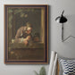 Classical genre painting of a child blowing soap bubbles by Jean-Siméon Chardin in an ornate bronzed mahogany wood frame displayed in a neutral interior setting.