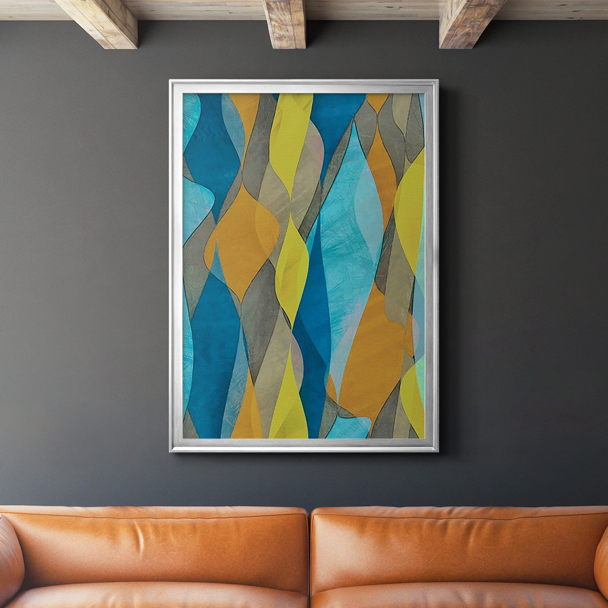 Colorful Cascade I - Modern Framed Canvas Print