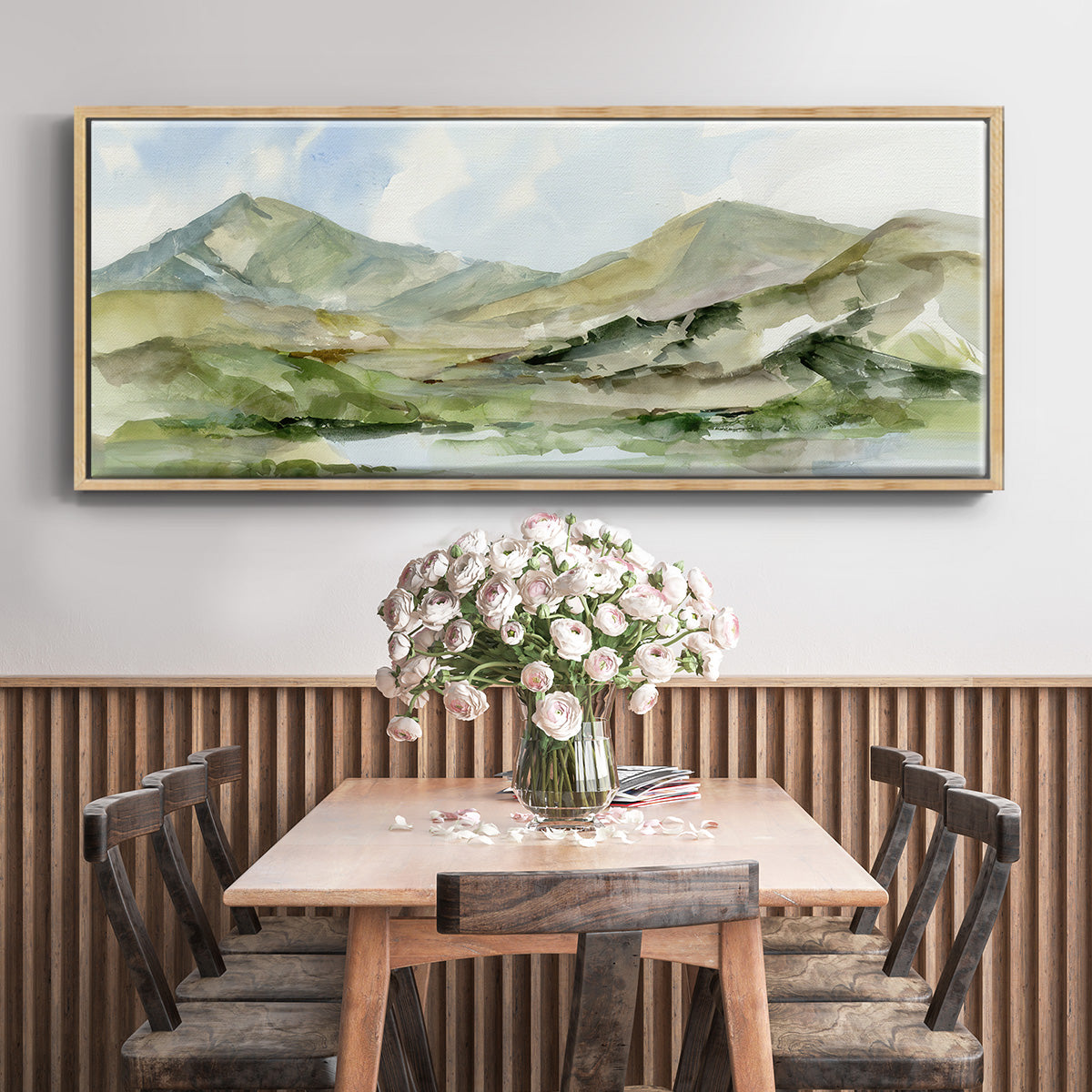 Serene Mountains II - Floater Framed Canvas Print