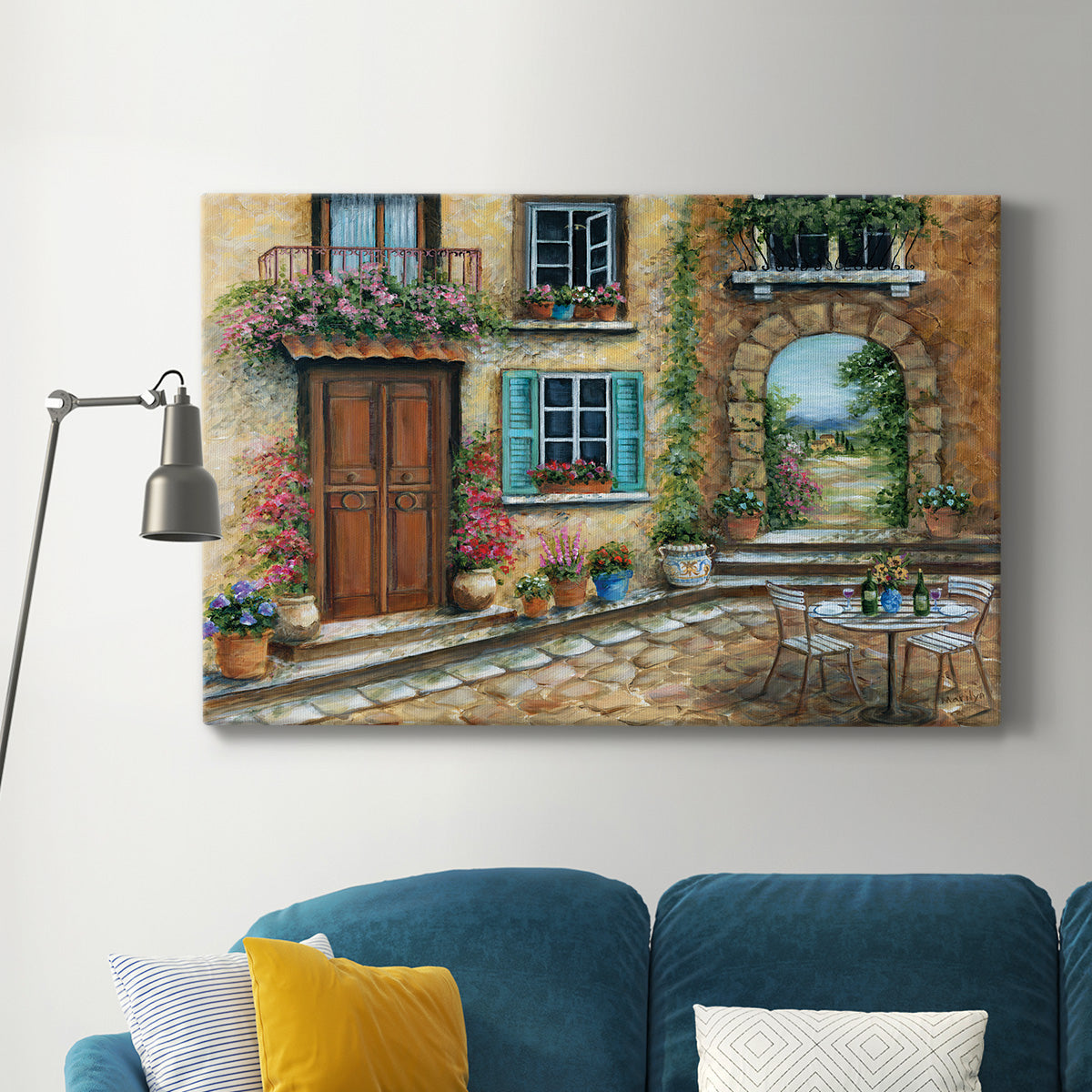 Tuscan Courtyard Premium Gallery Wrapped Canvas - Ready to Hang