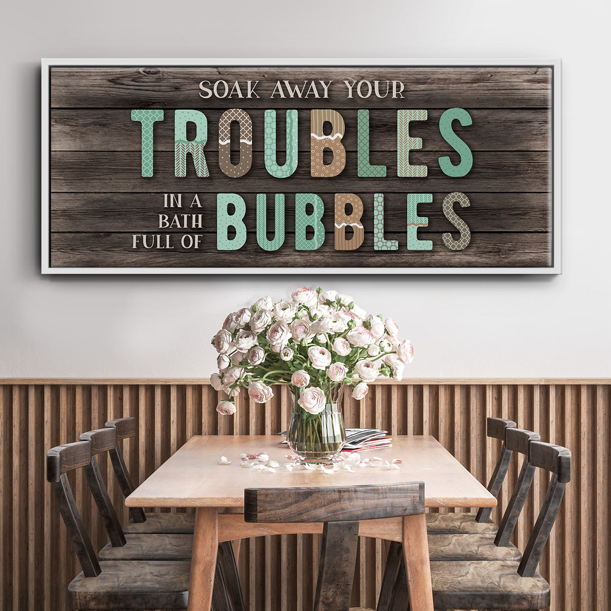 Troubles Bubbles - Floater Framed Canvas Print