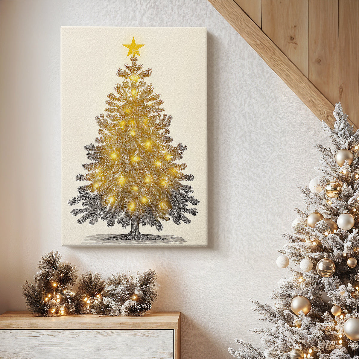 Night of Golden Village - Canvas Art Print