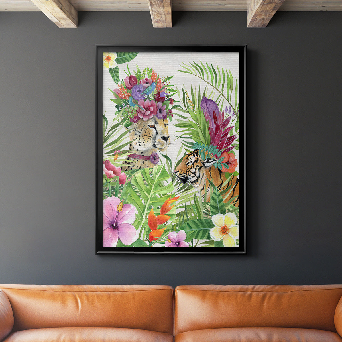 Jungle Royale I - Modern Framed Canvas Print