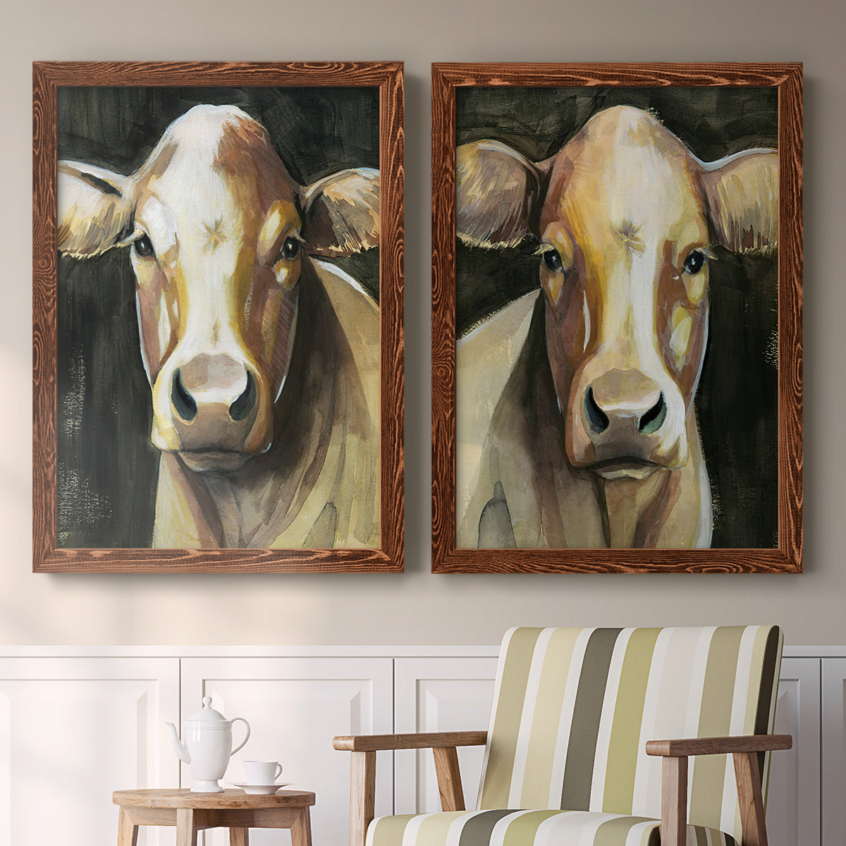 Sweet Eyes I - Premium Framed Canvas 2 Piece Set - Ready to Hang