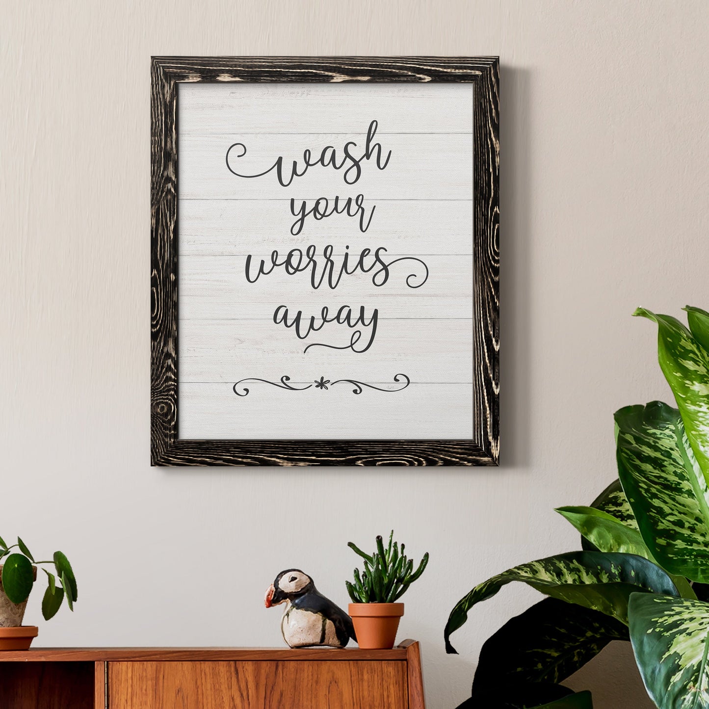 Wash Worries - Premium Canvas Framed in Barnwood - Ready to Hang