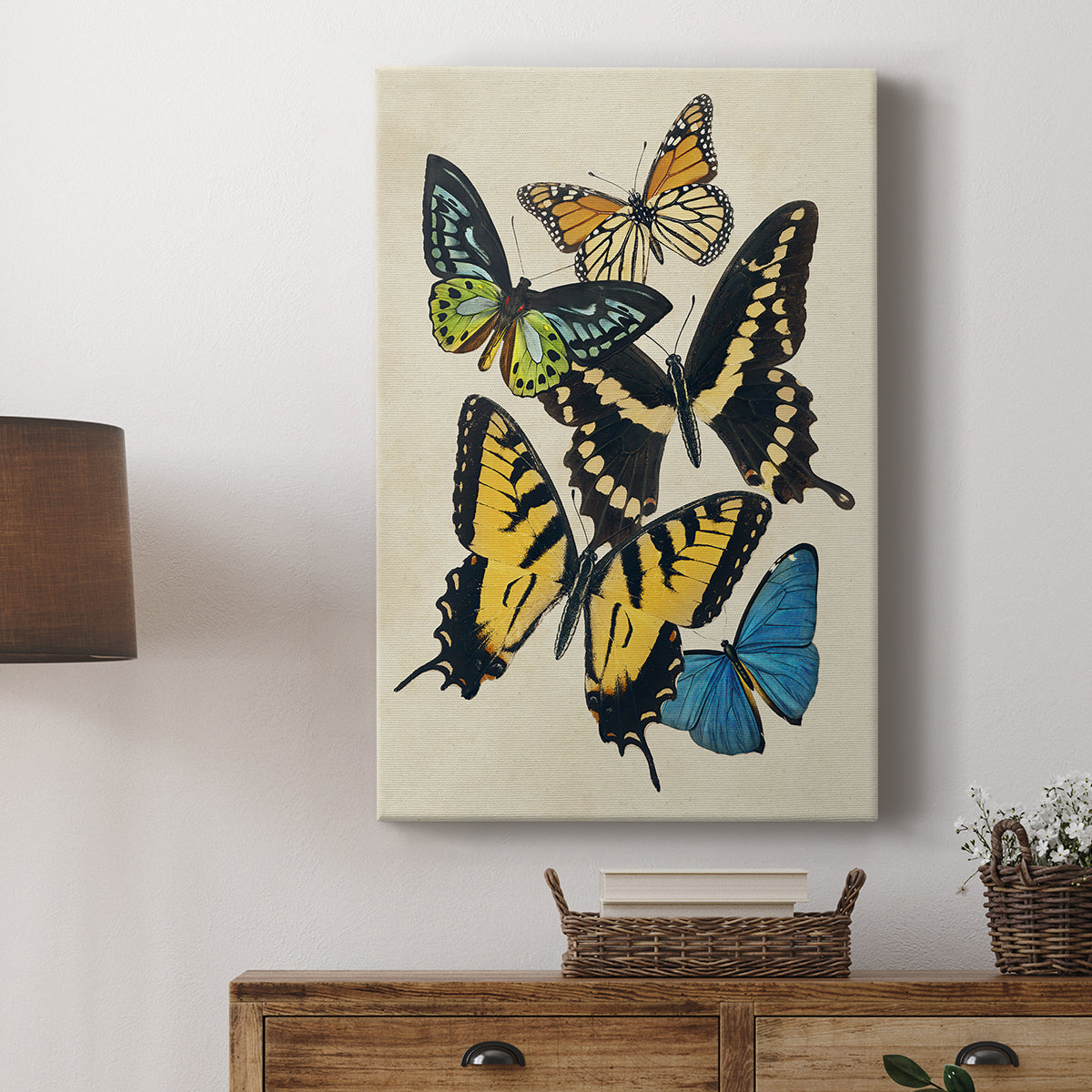 Collaged Butterflies II - Canvas Art Print