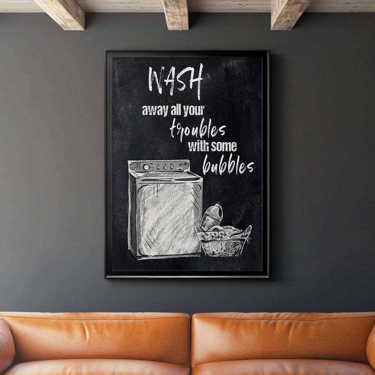 Wash Away Your Troubles - Modern Framed Canvas Print