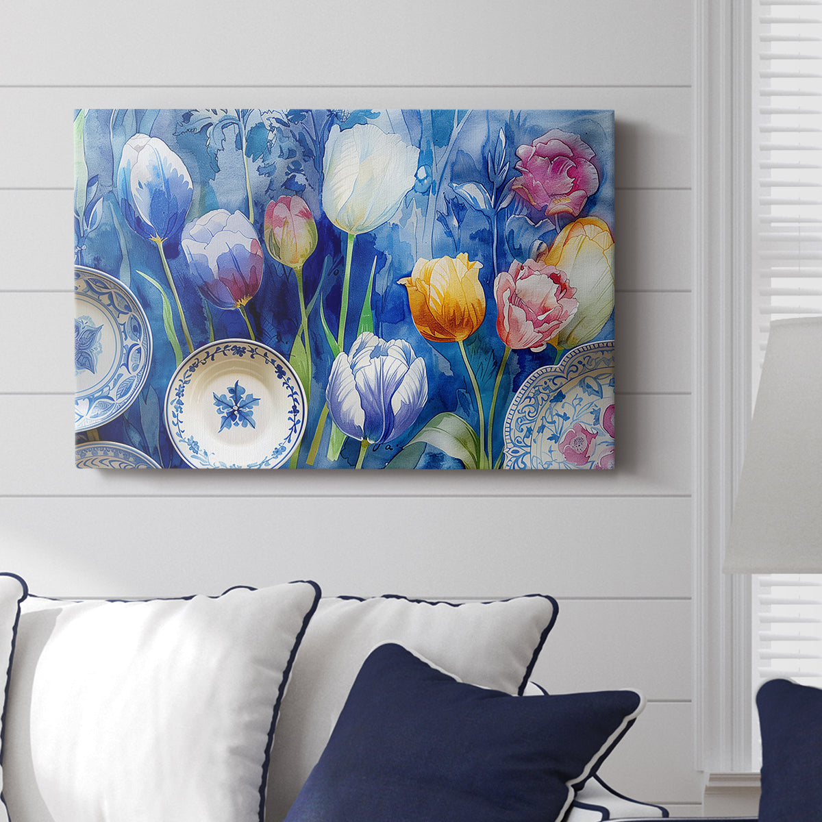 Floral Watercolor L - Canvas Art Print