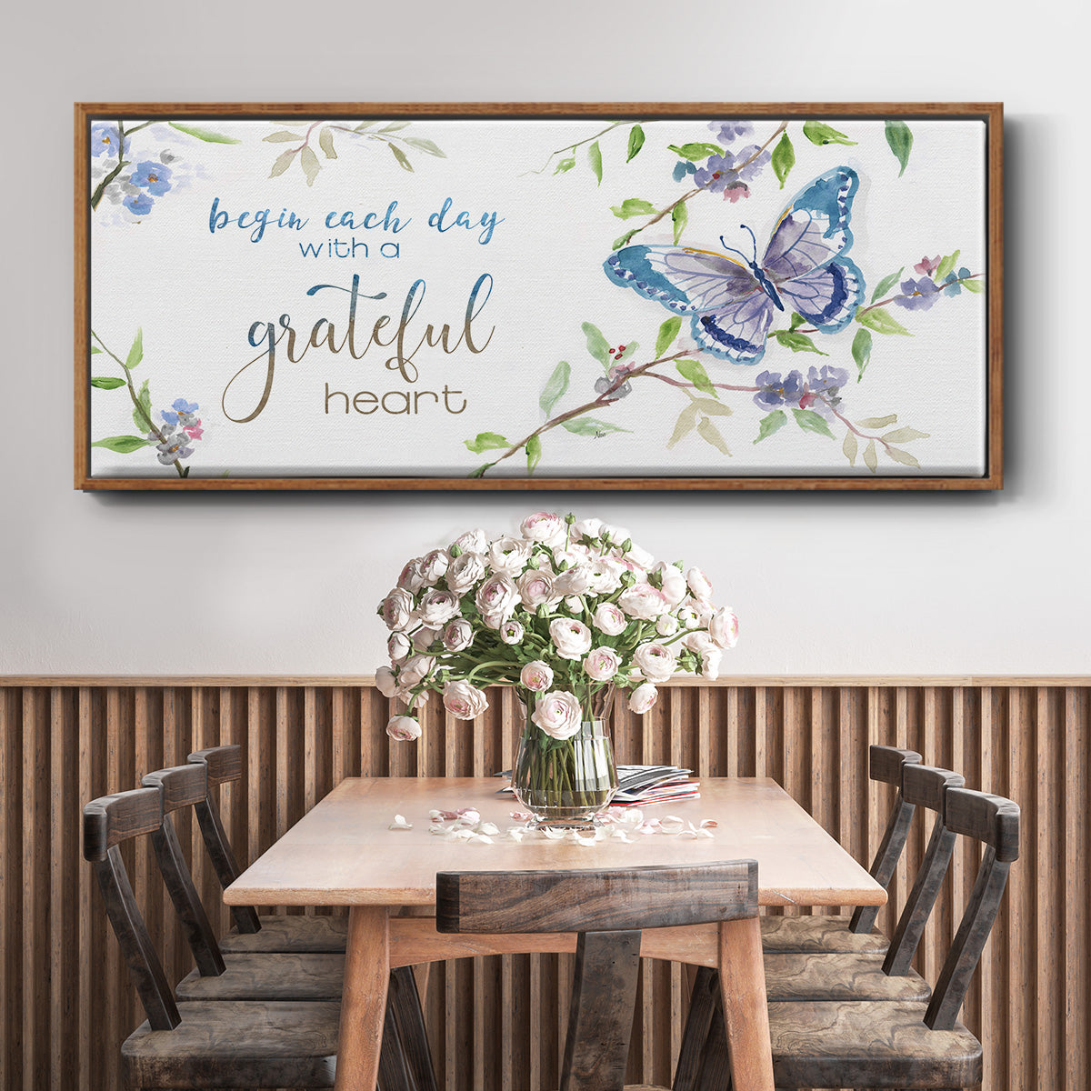 Begin Each Day - Floater Framed Canvas Print