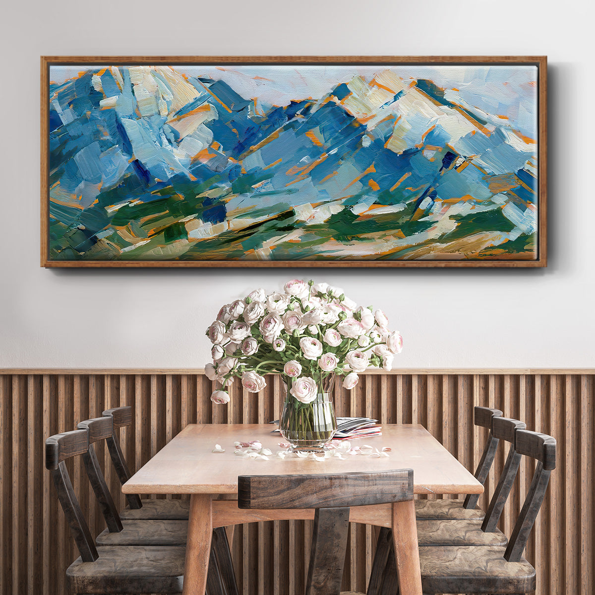 Blue Mountain Peaks I - Floater Framed Canvas Print