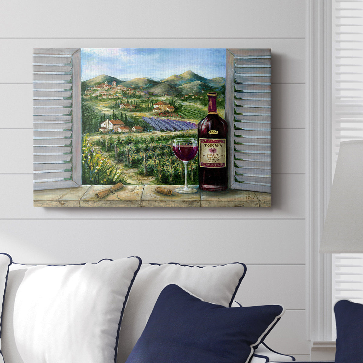 Tuscan Red and Vineyard - Canvas Art Print
