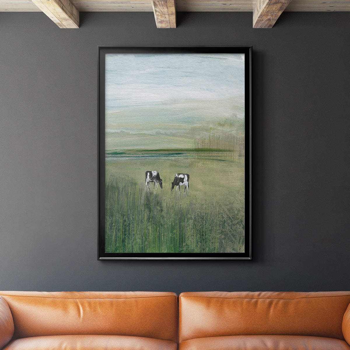 Out to Pasture II - Modern Framed Canvas Print