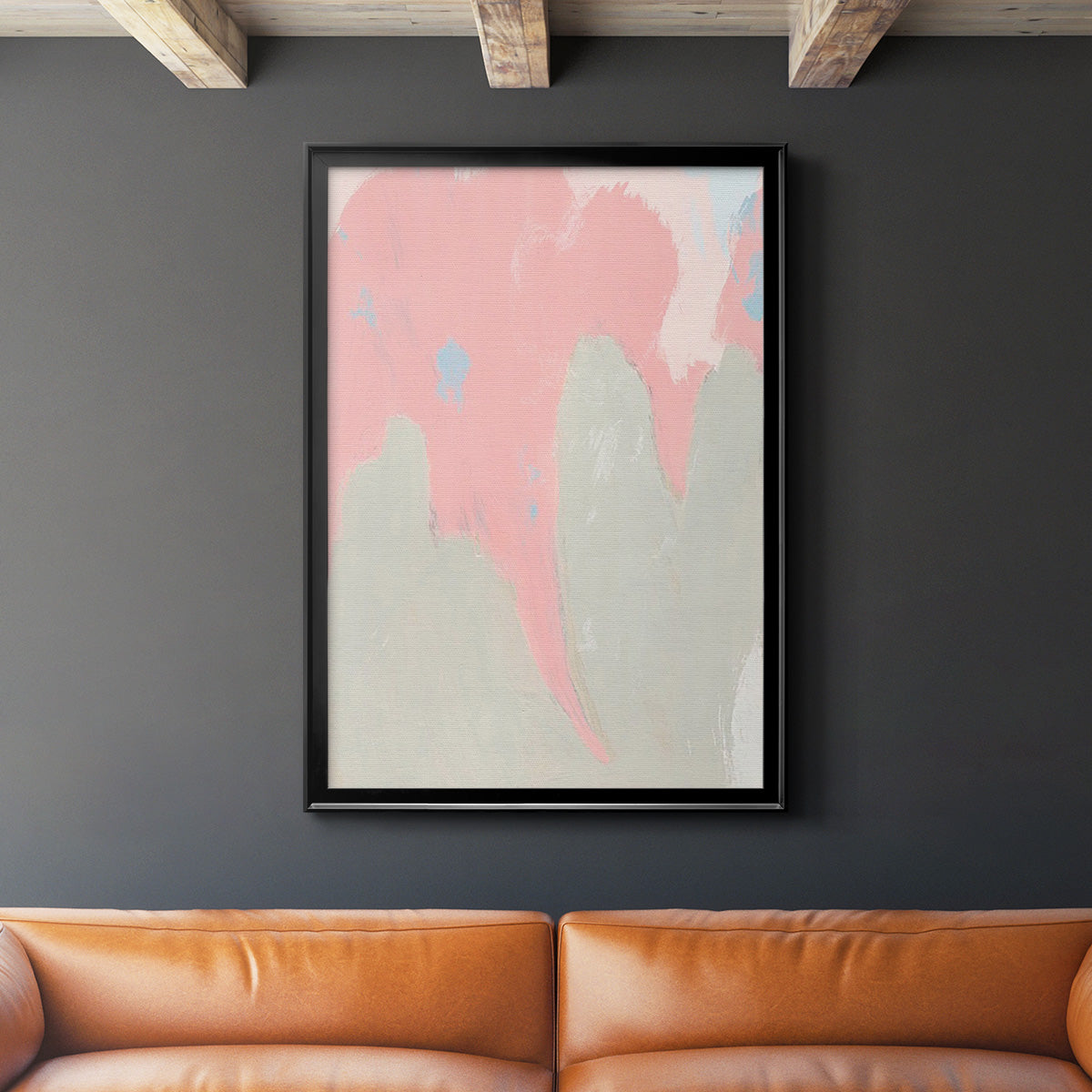 Blushing Abstract IV - Modern Framed Canvas Print