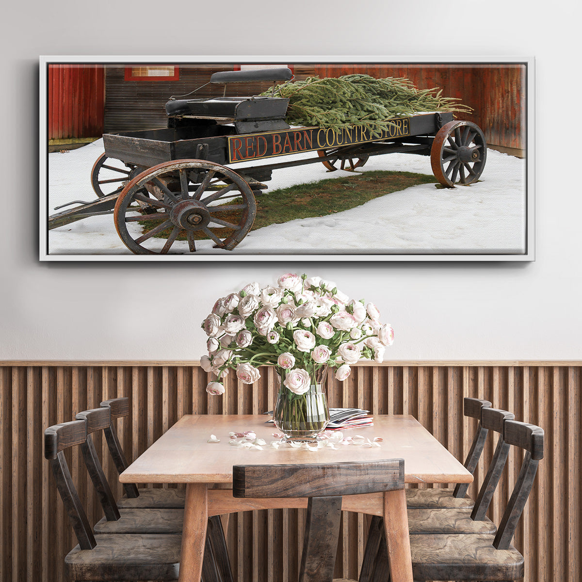 Country Store Wagon - Floater Framed Canvas Print