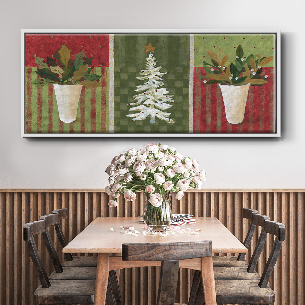 Holiday Greenery - Floater Framed Canvas Print