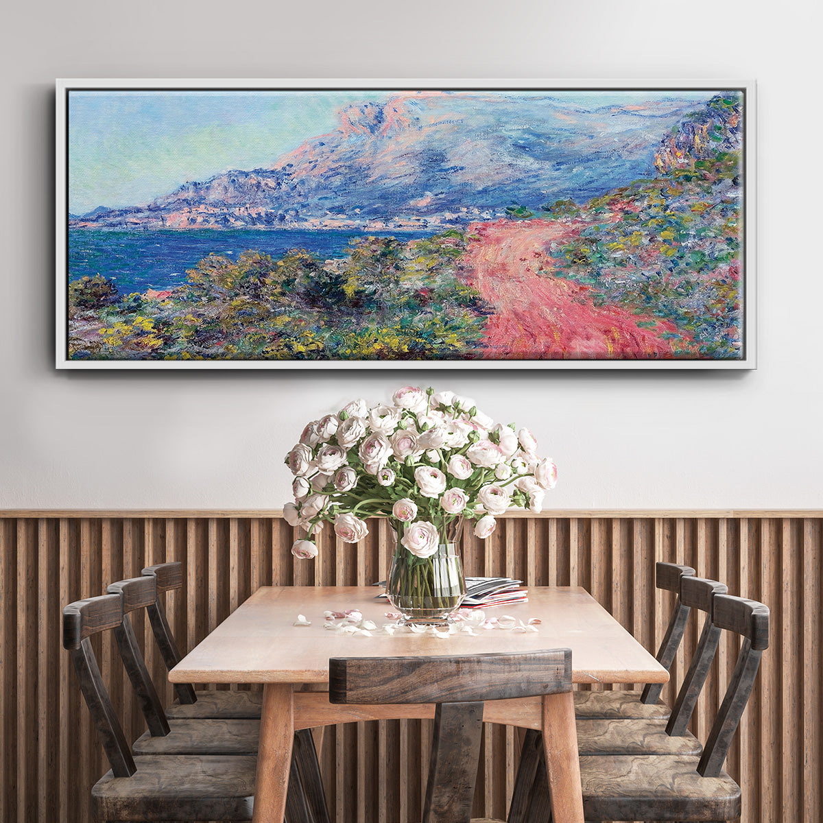 The Red Road Near Menton, 1884 - Floater Framed Canvas Print