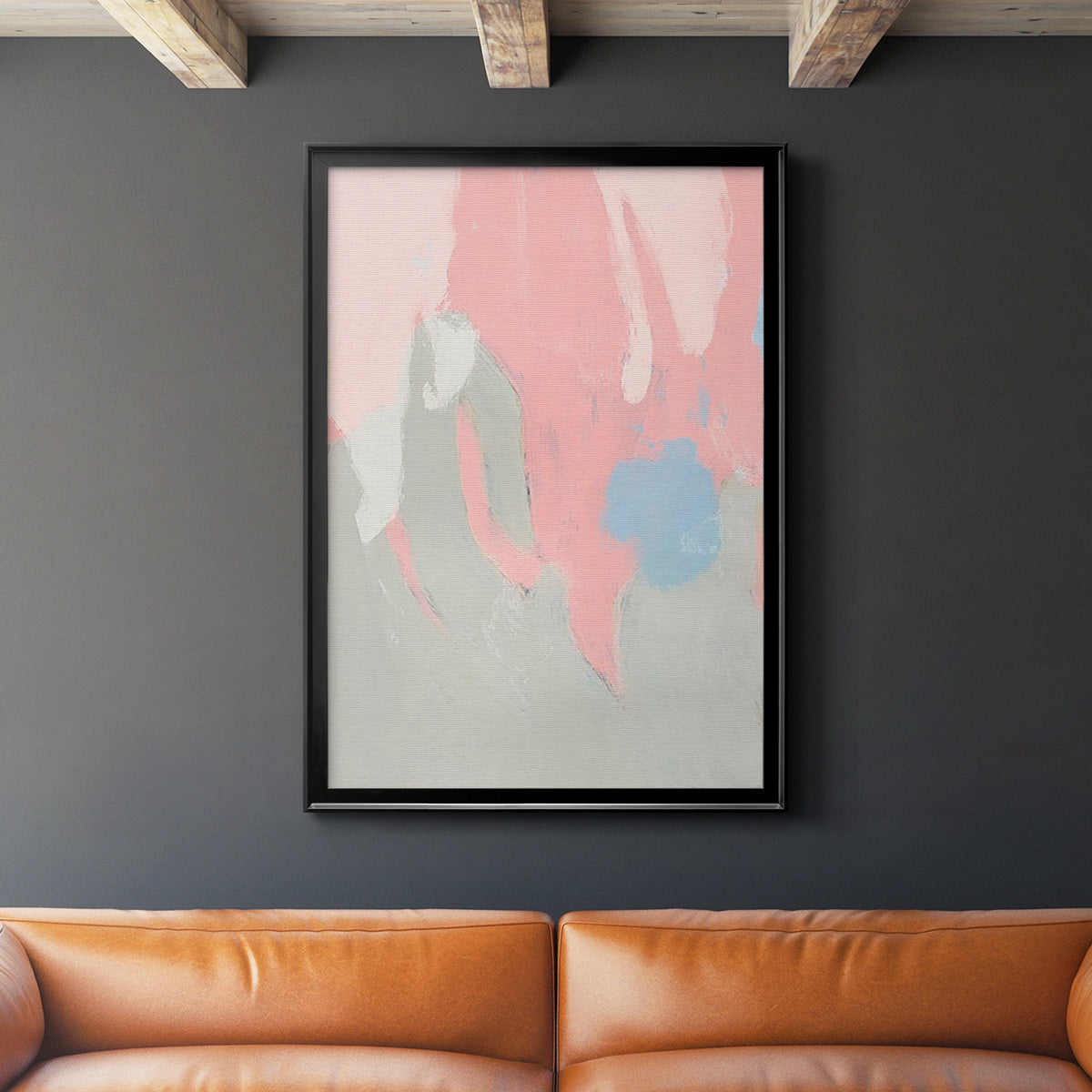 Blushing Abstract I - Modern Framed Canvas Print