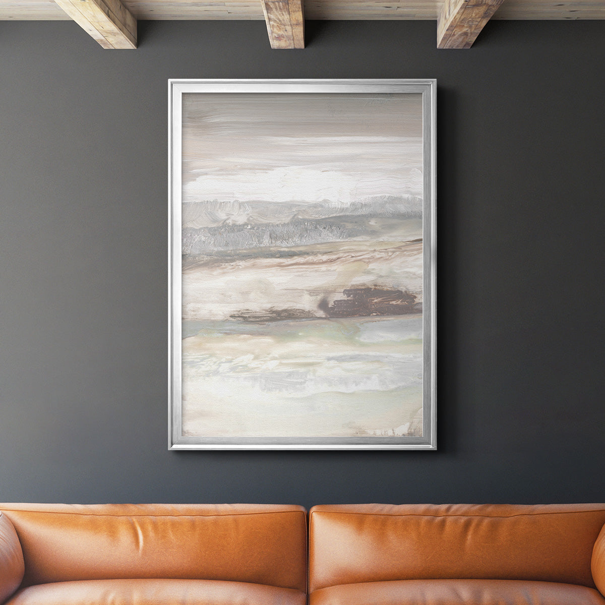 Neautral September Sky - Modern Framed Canvas Print