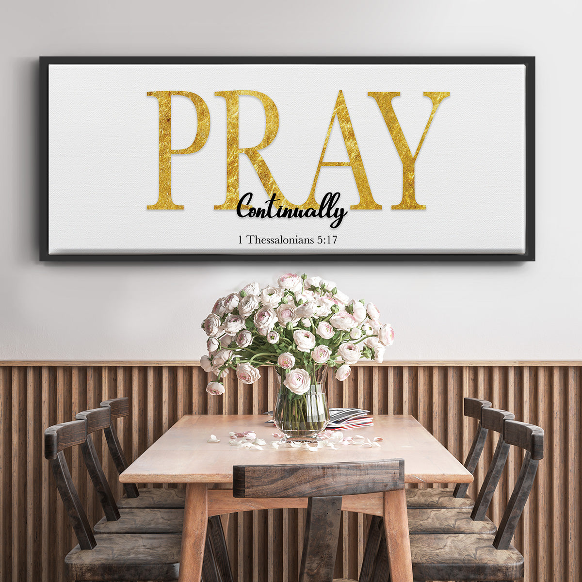 Pray Continually - Floater Framed Canvas Print