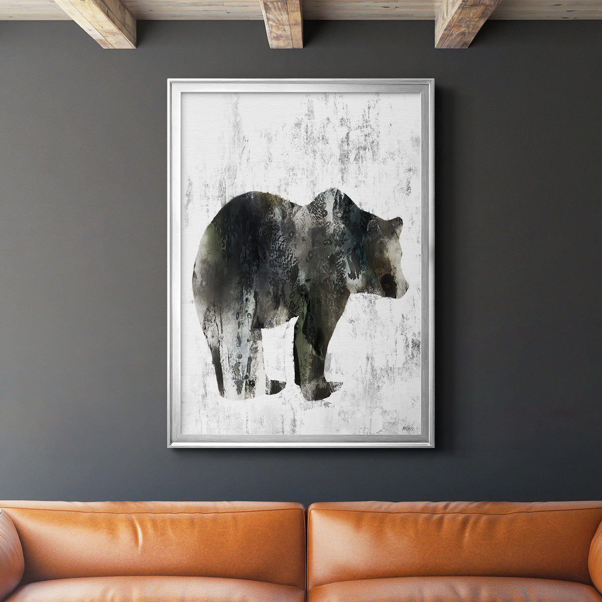 Bear Totem - Modern Framed Canvas Print