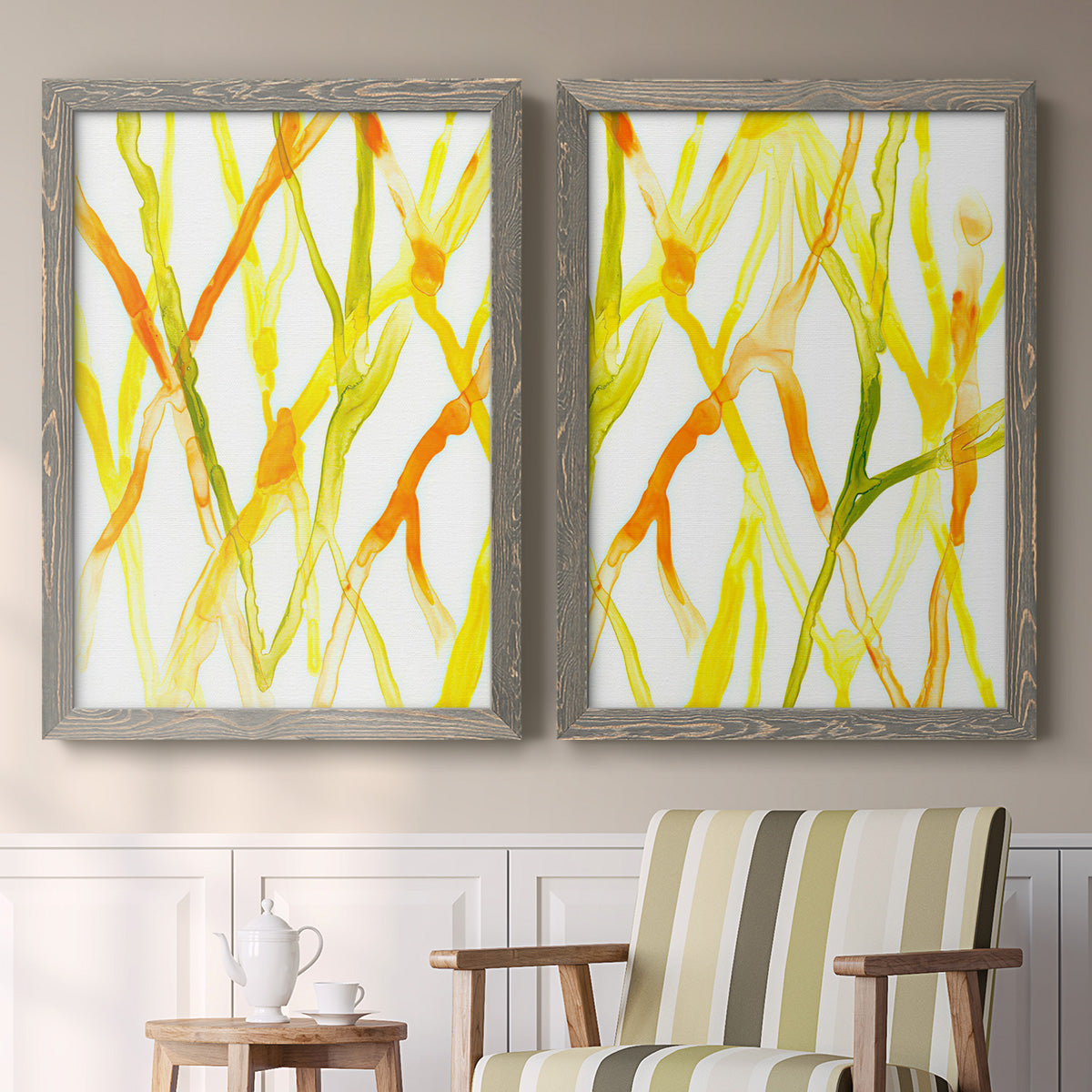 Runnel III - Premium Framed Canvas 2 Piece Set - Ready to Hang