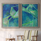 Geometric in Cool III - Premium Framed Canvas 2 Piece Set - Ready to Hang