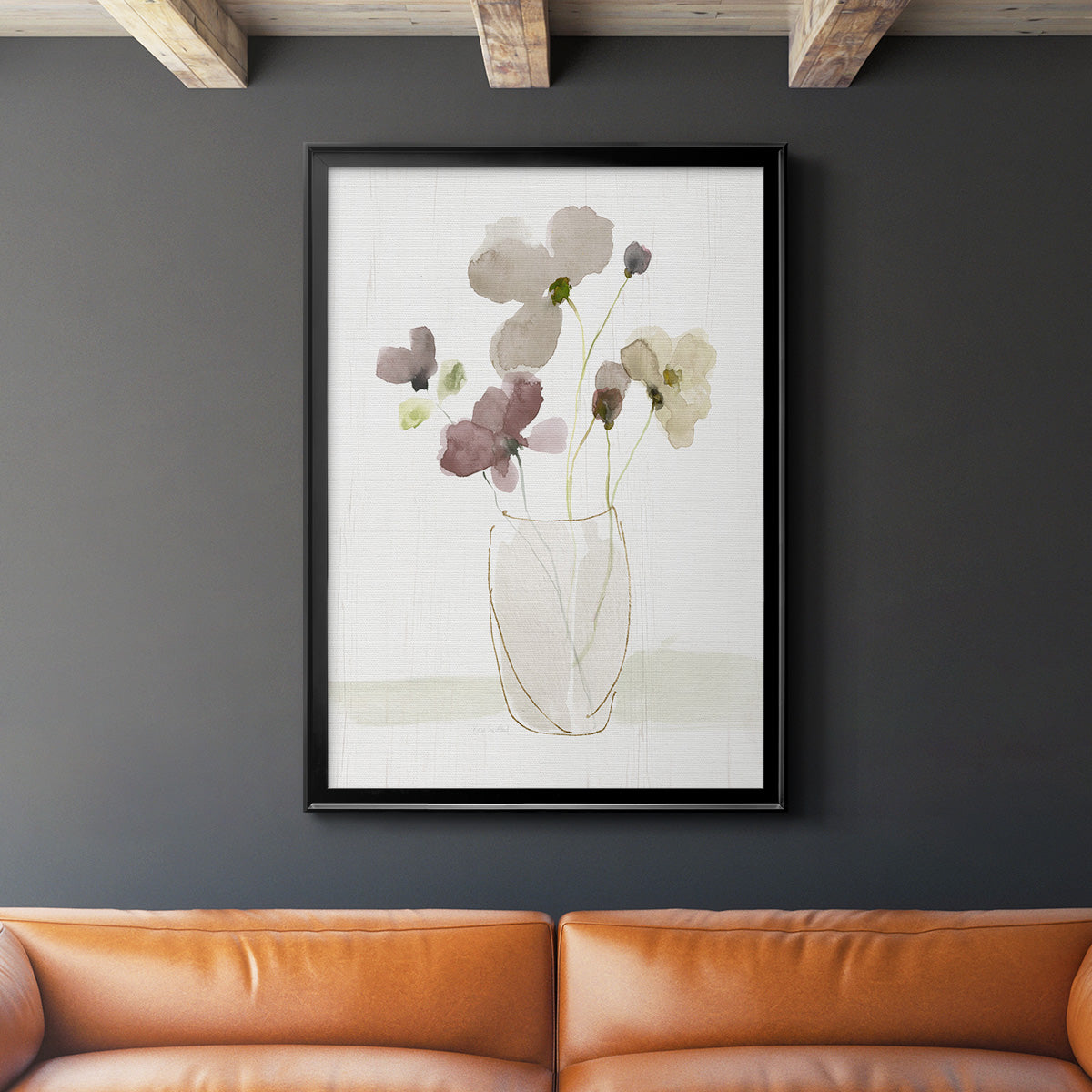 Choose Happy Bouquet II - Modern Framed Canvas Print