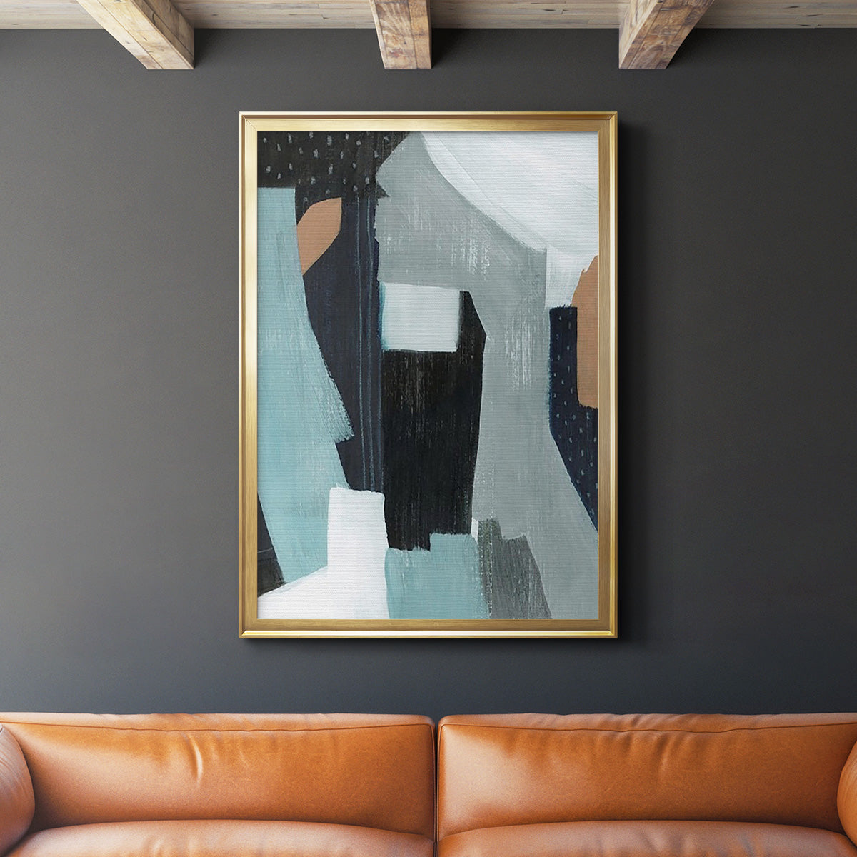 Tangerine Lagoon I - Modern Framed Canvas Print