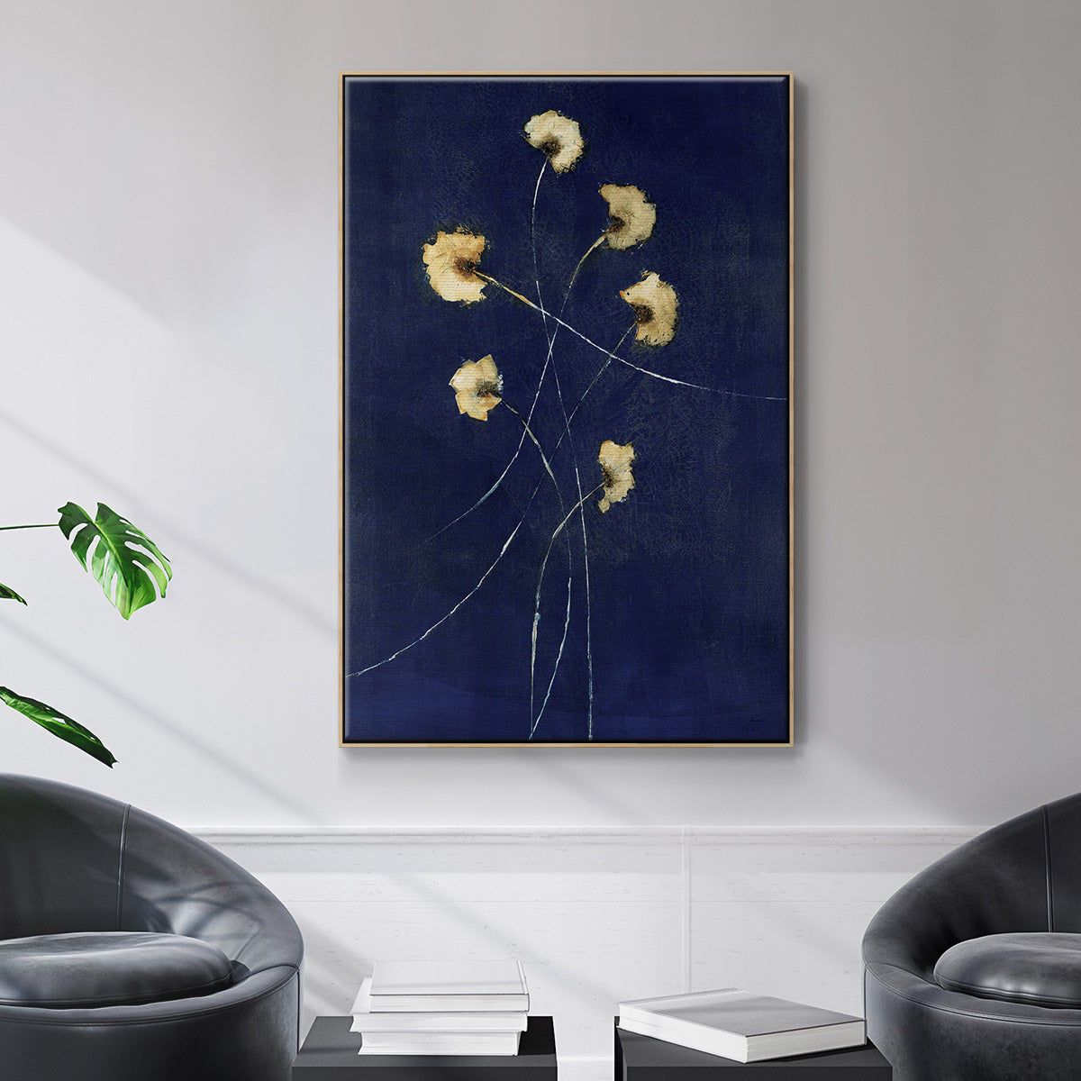 Indigo 1 - Floater Framed Canvas Print