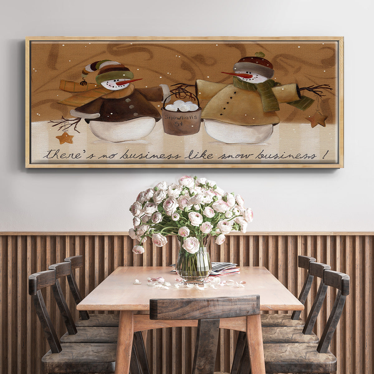 Snowballs - Floater Framed Canvas Print