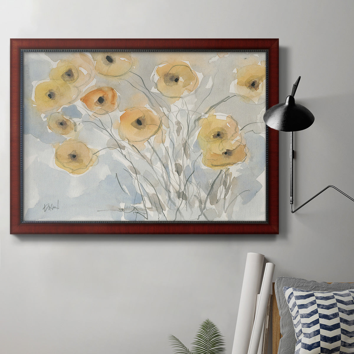 Sunset Poppies II Premium Framed Canvas- Ready to Hang