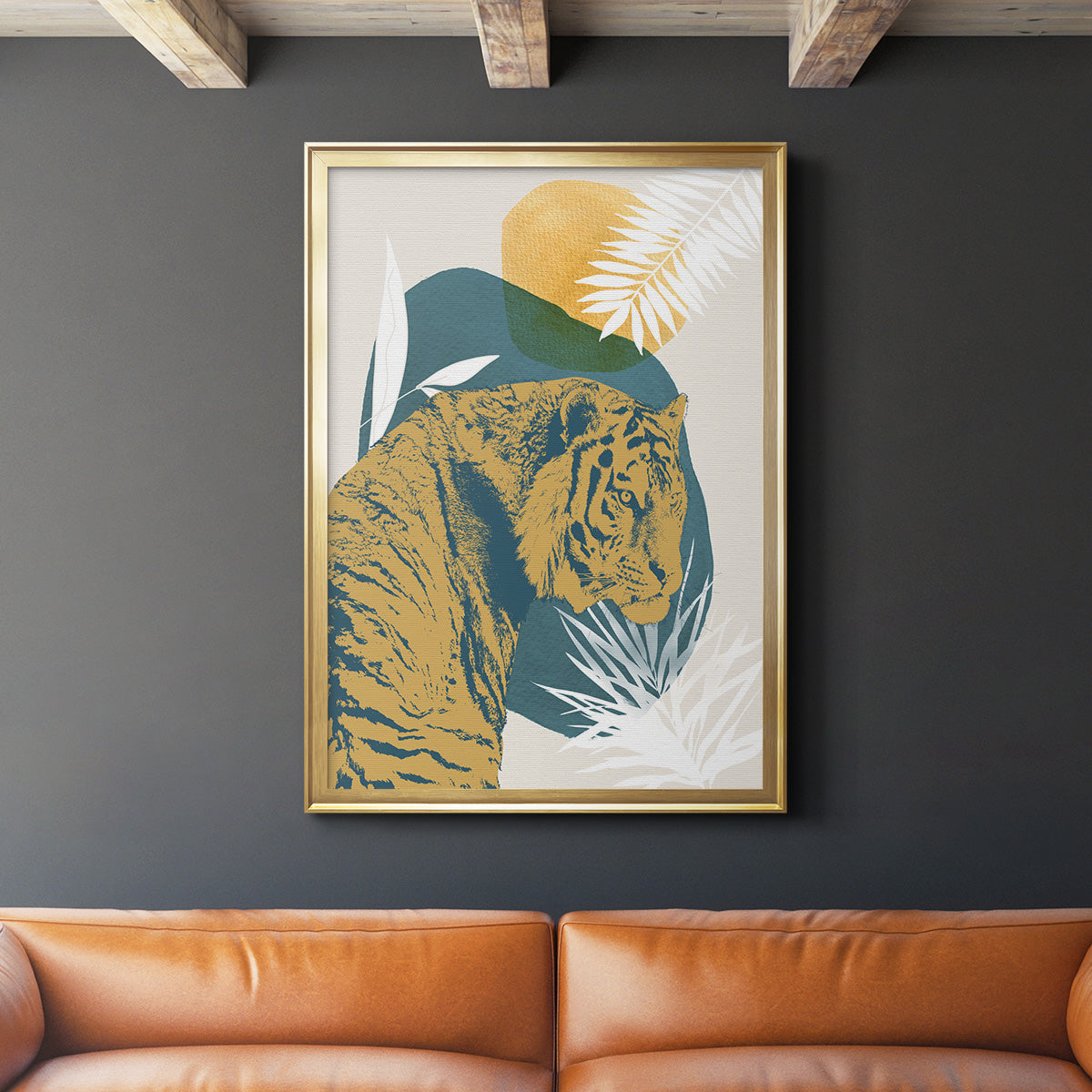 Jungle Cat I - Modern Framed Canvas Print