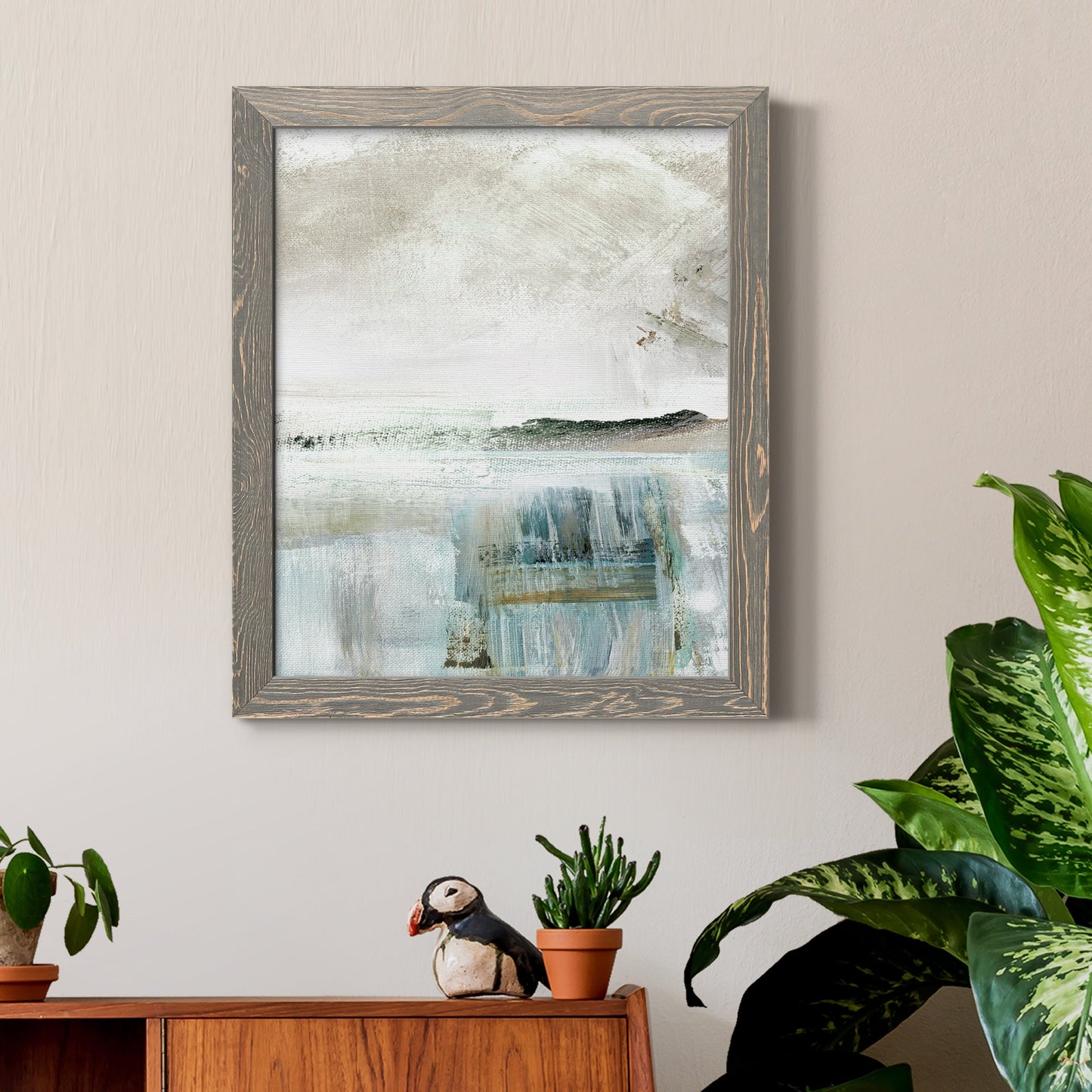 Summer Teal II - Premium Canvas Framed in Barnwood - Ready to Hang