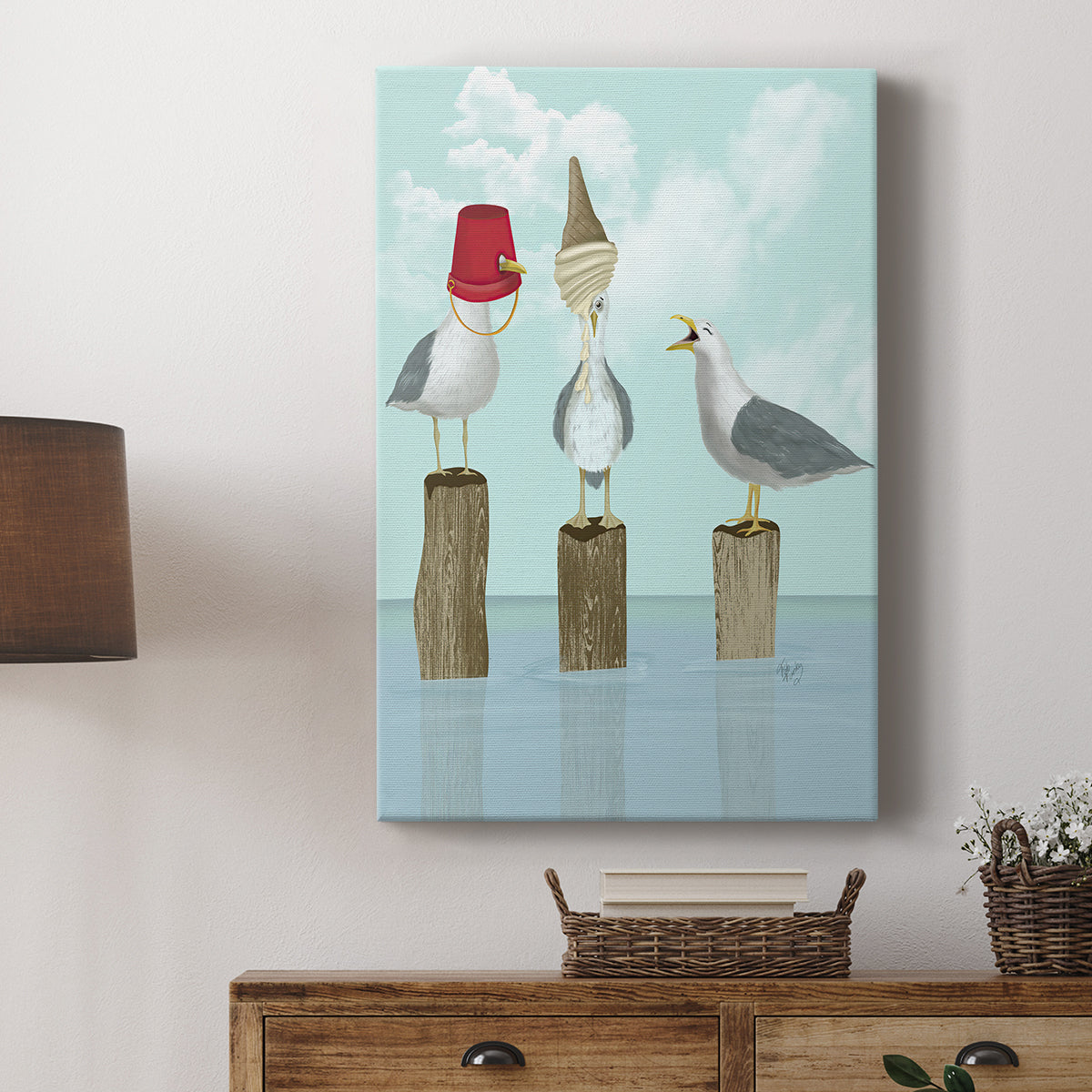 Silly Seagulls - Canvas Art Print