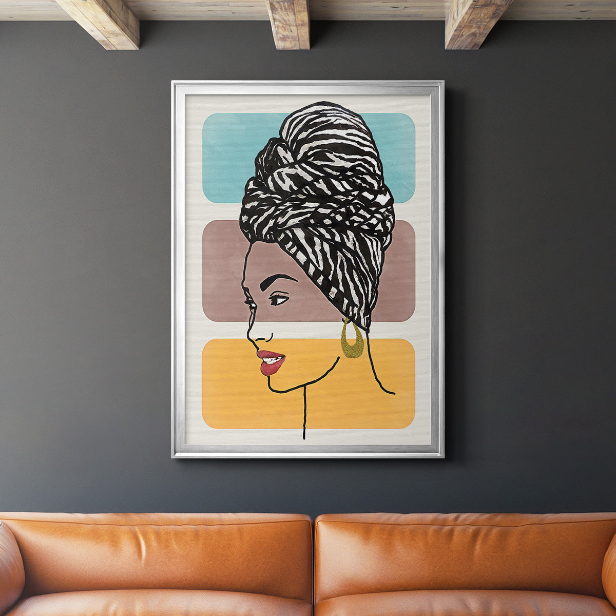 Head Wrap II - Modern Framed Canvas Print