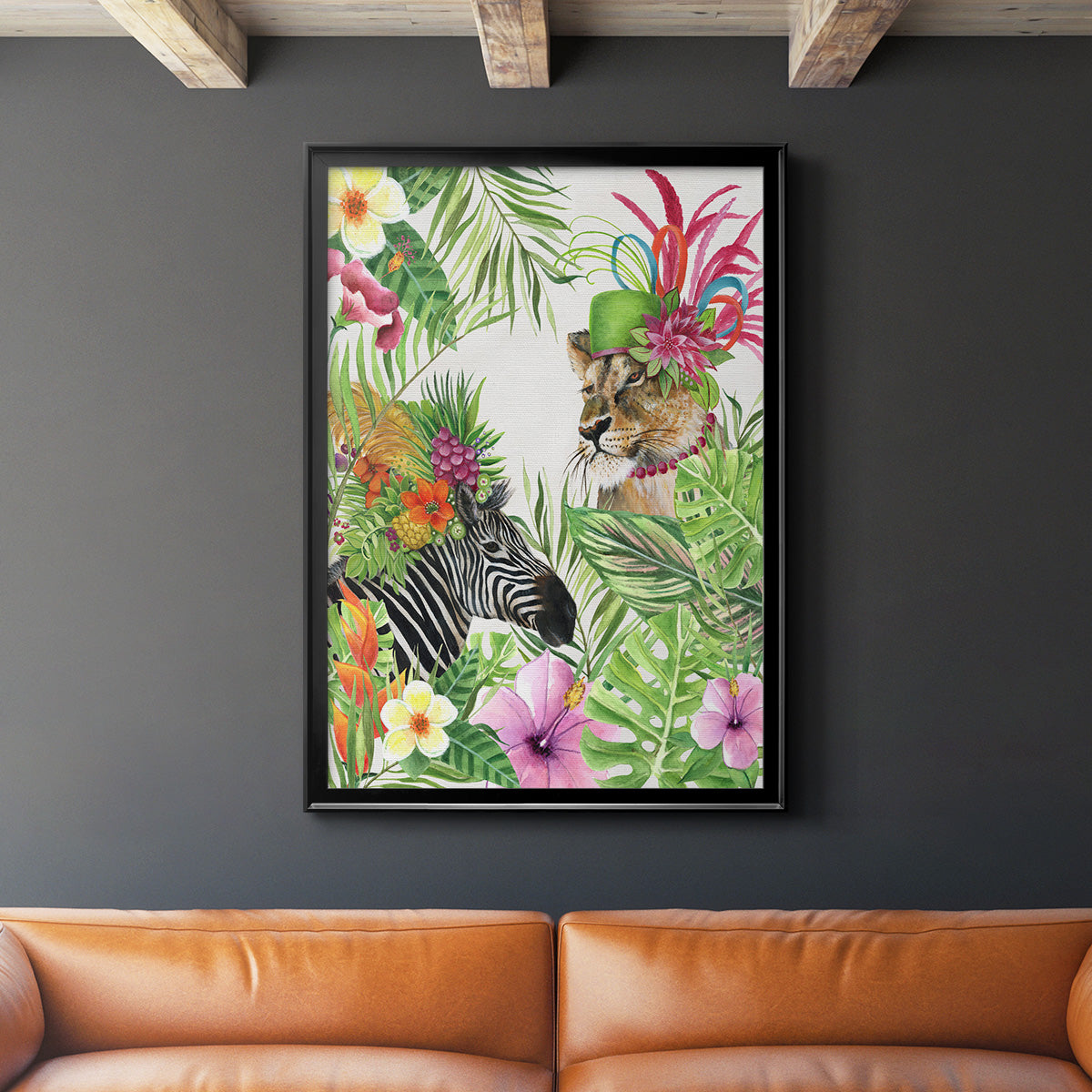 Jungle Royale II - Modern Framed Canvas Print