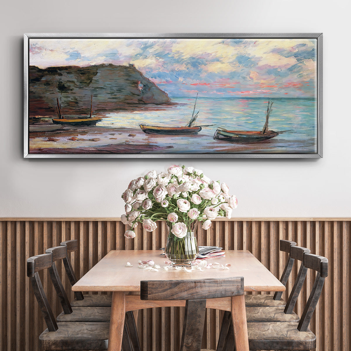 Sunset at Étretat, 1885 - Floater Framed Canvas Print