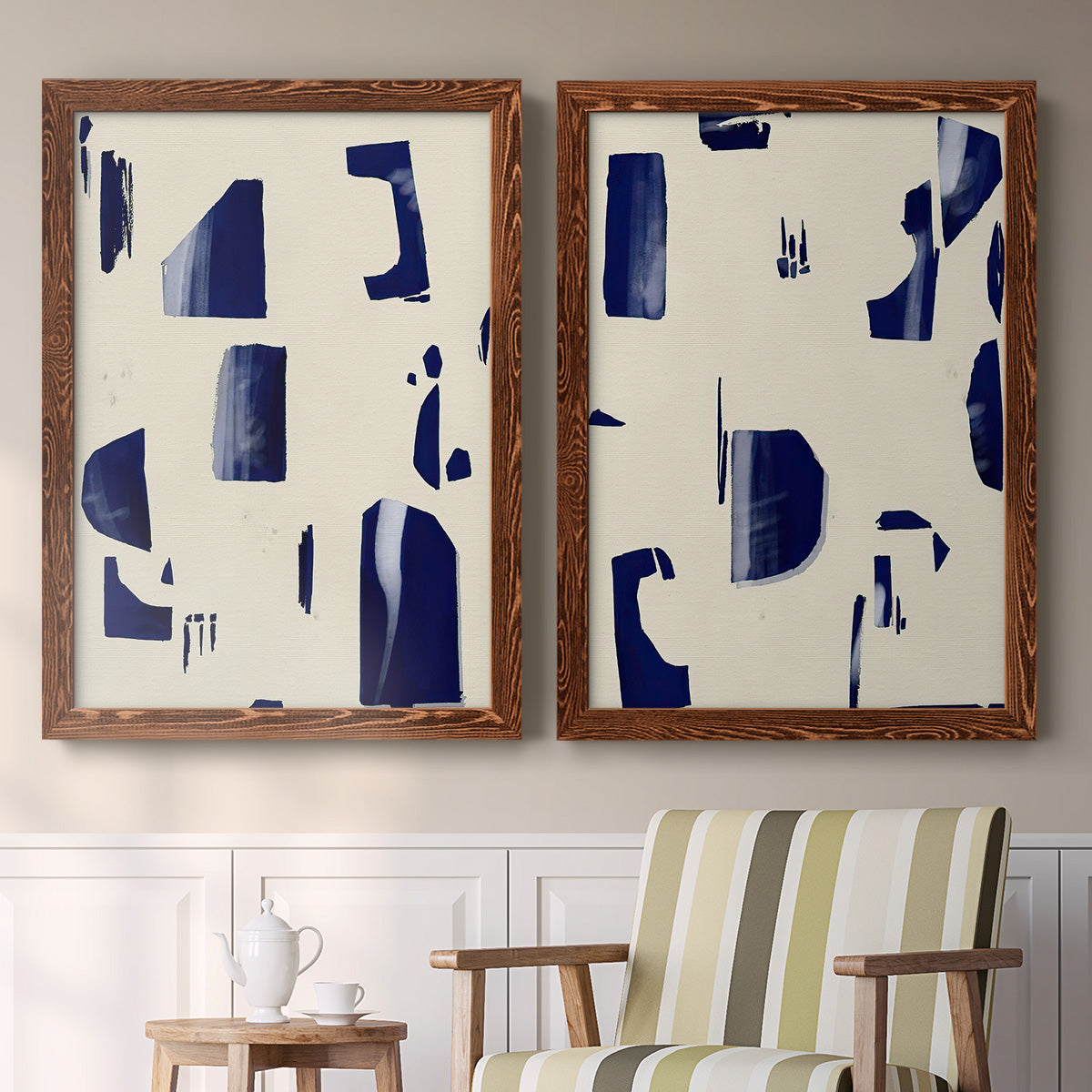 Fragment Abstraction I - Premium Framed Canvas 2 Piece Set - Ready to Hang