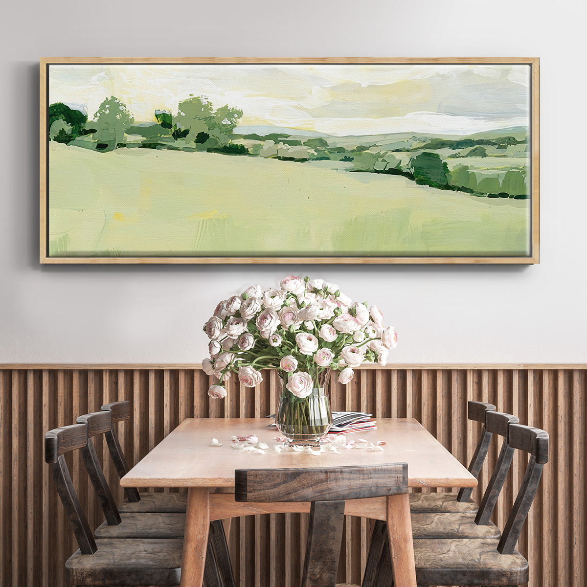 Pearly Pasture I - Floater Framed Canvas Print