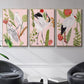 Birds in Motion IV - Framed Premium Gallery Wrapped Canvas L Frame 3 Piece Set - Ready to Hang