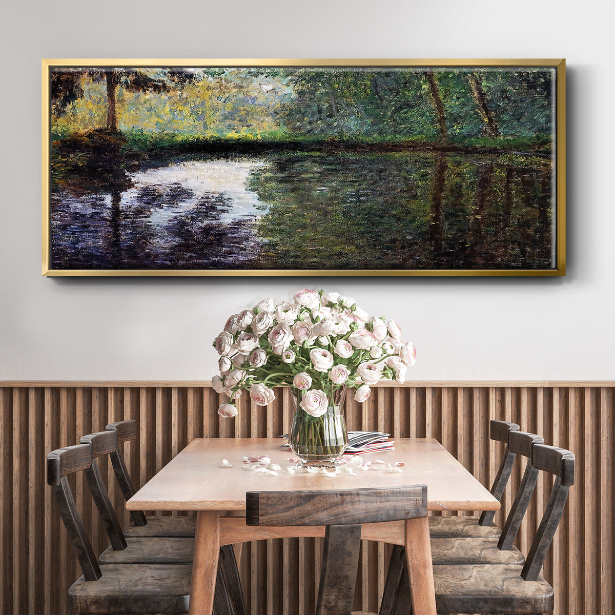 The Pond at Montgeron 2, 1876 - Floater Framed Canvas Print