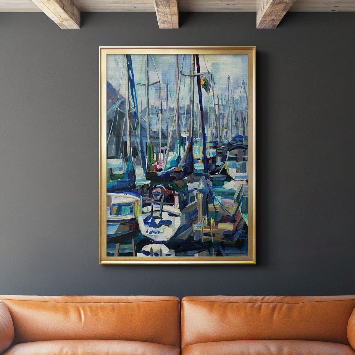 Edmonds Marina - Modern Framed Canvas Print