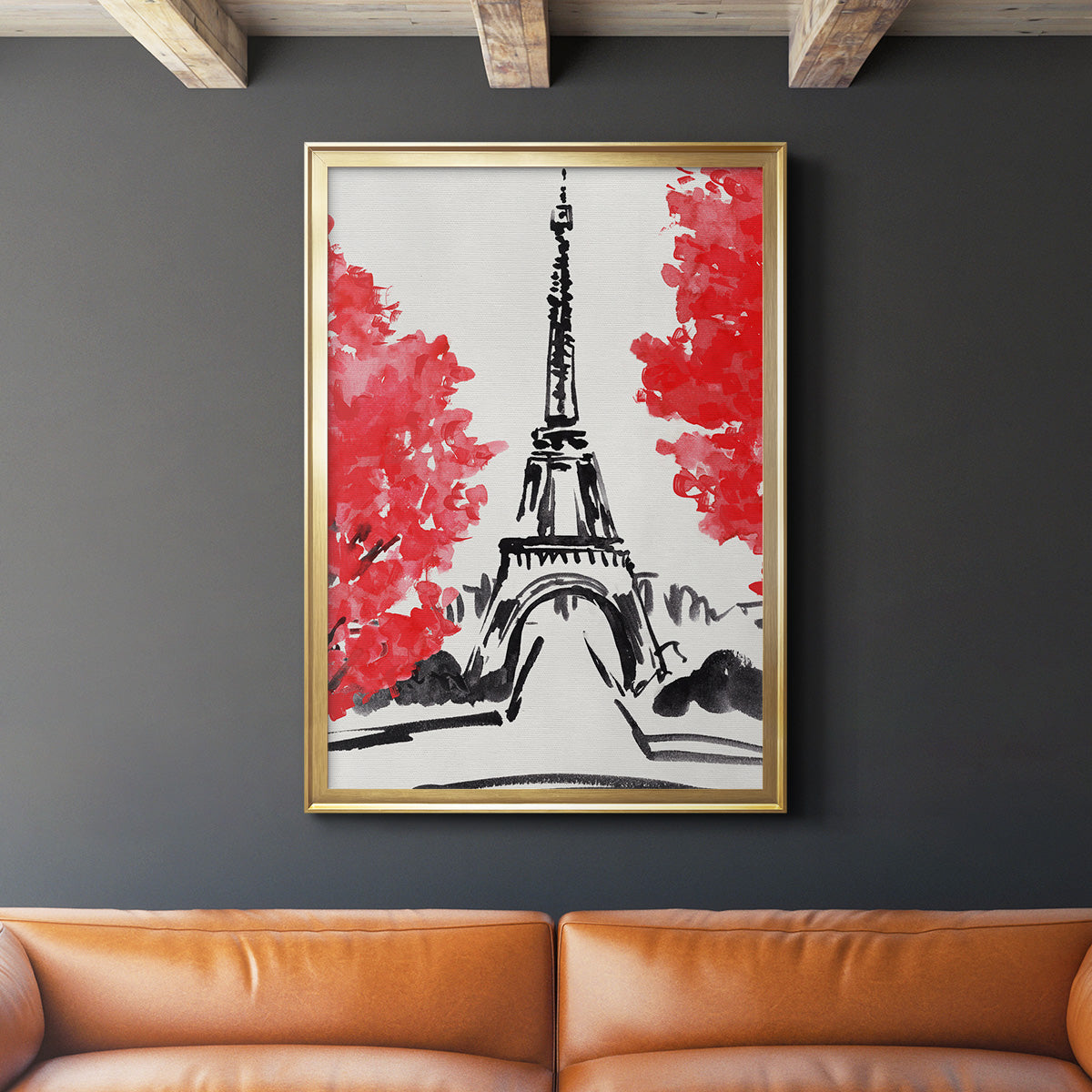 Day in Paris I - Modern Framed Canvas Print