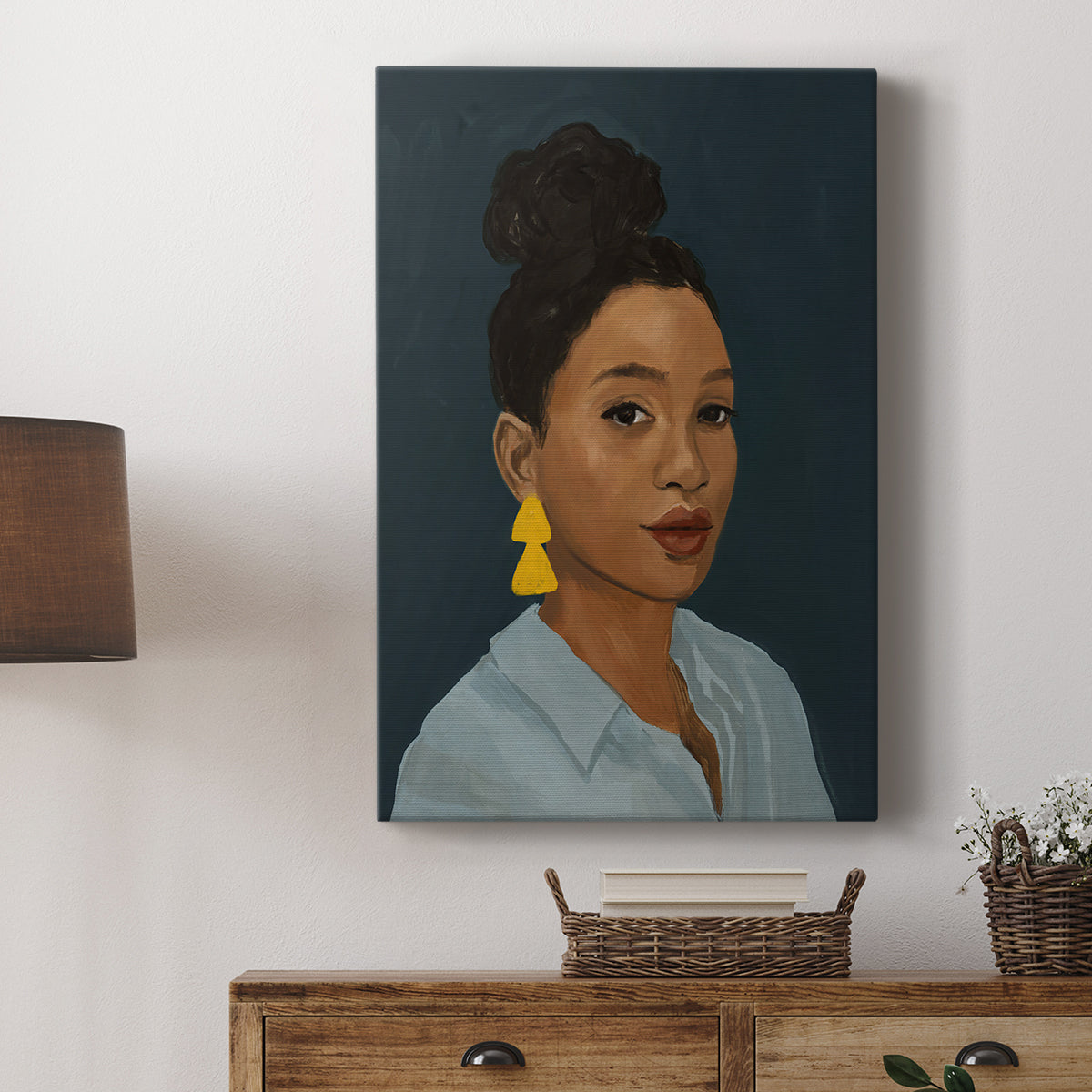 Figure in Yellow Earring - Canvas Art Print