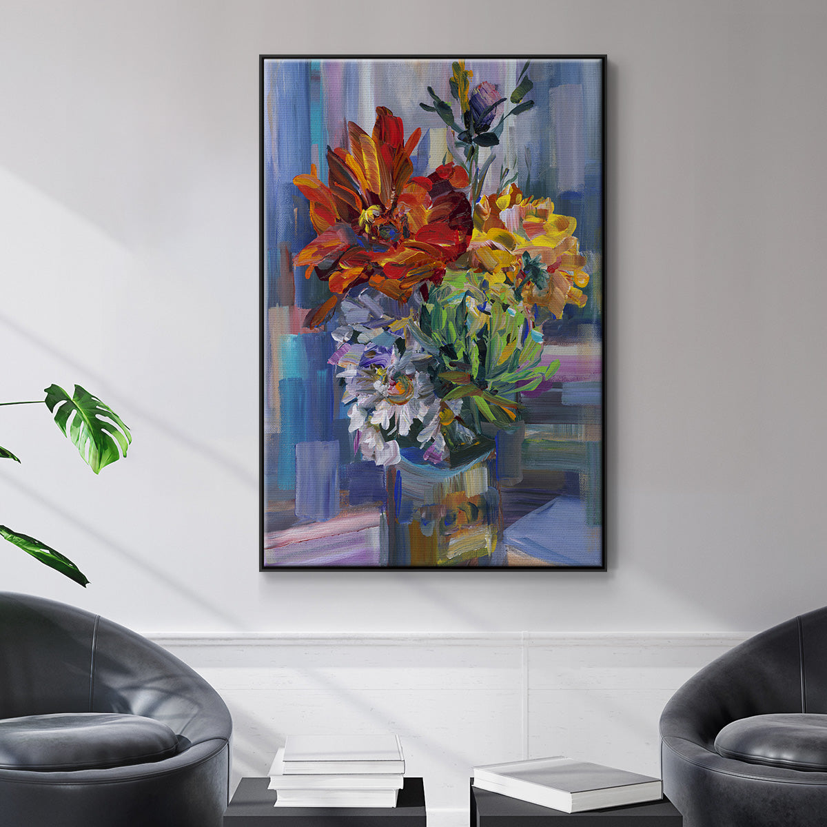 Modern Bouquet - Floater Framed Canvas Print