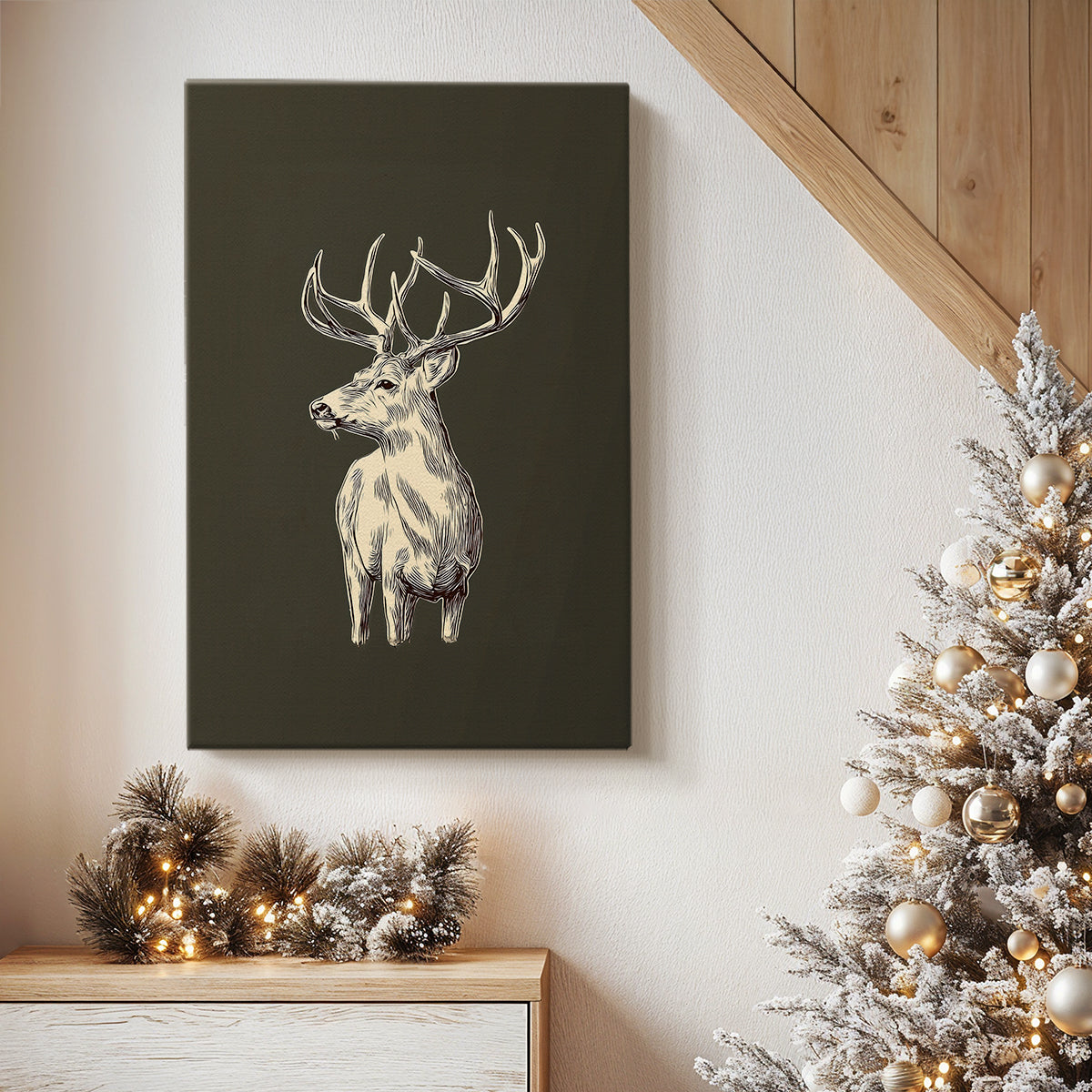 Soft Linen Carol of Pines - Canvas Art Print