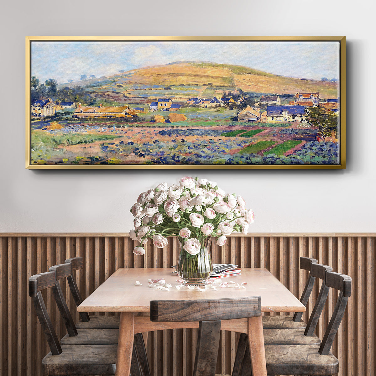 The Mount Riboudet in Rouen at Spring, 1872 - Floater Framed Canvas Print