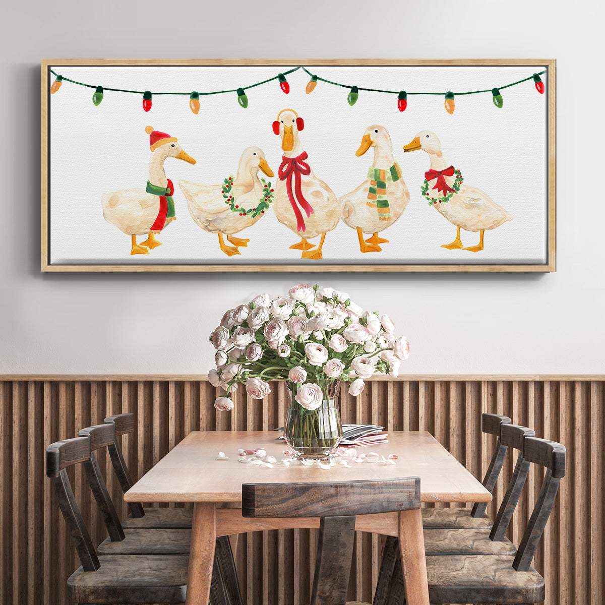 Merry Quackmas Collection D - Floater Framed Canvas Print