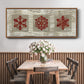 Burlap Music Snowflakes - Floater Framed Canvas Print